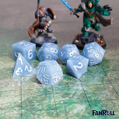 Miniatura 6 de FanRoll - Juego de dados DND de goma de silicona de borde afilado de 0.630 in: residuos glaciales, dados de juego de rol para Calabozos y Dragones
