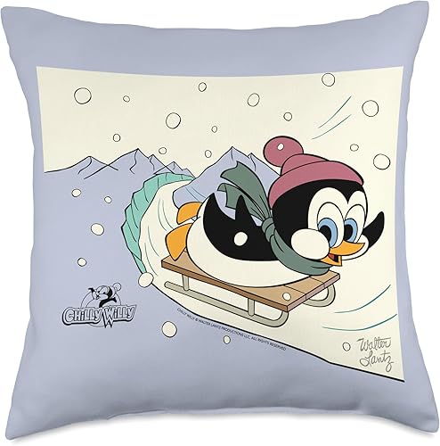 Miniatura 5 de Penguin Sledding - Almohada de vacaciones, 16 x 16 pulgadas, multicolor