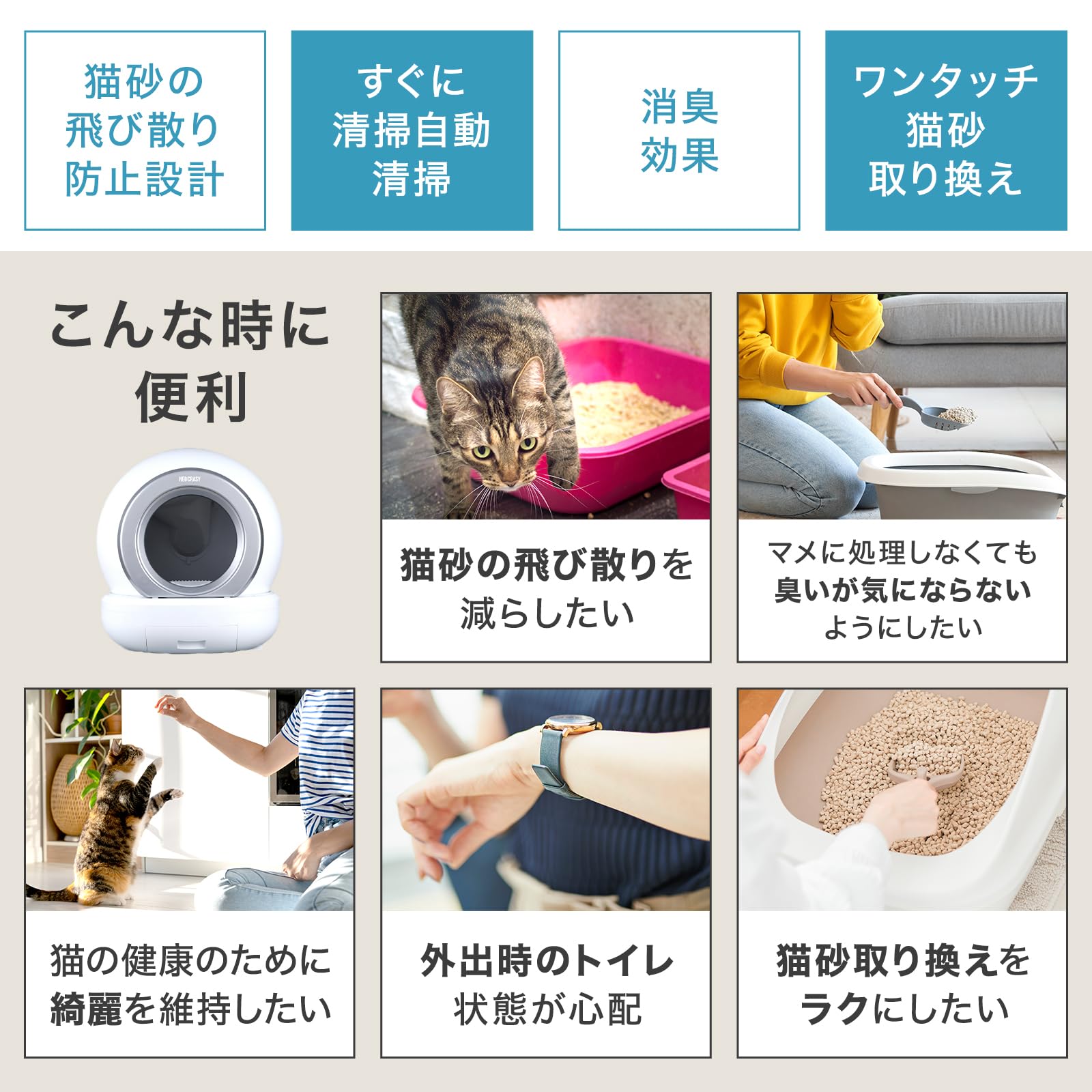 Amazon | 【NEO CRASY】 全自動猫トイレ Curumo クルモ 活性炭パック