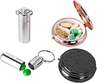 Vista 12 de Caja de medicina portátil de metal con espejo / 8 compartimentos (dorado)