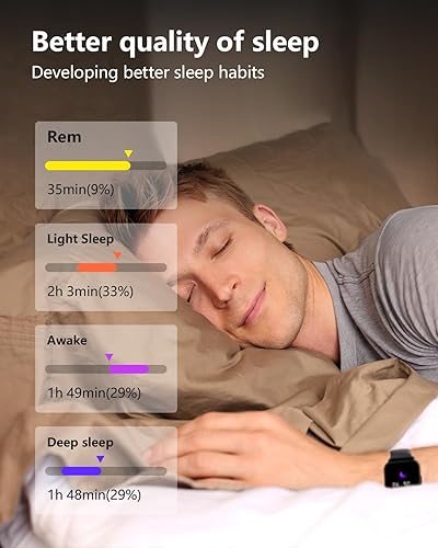 Miniatura 3 de Relojes inteligentes para hombres y mujeres fitness - rastreador de fitness con monitor iP68 impermeable 100+ modo deportivo rastreadores de