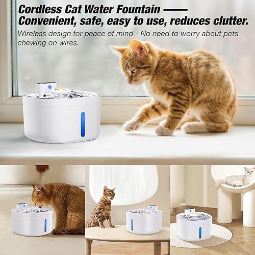 Miniatura 2 de Fuente de agua inalámbrica para gatos con sensor de movimiento, fuente de agua inalámbrica para gatos con sensor de movimiento, fuente de bebida