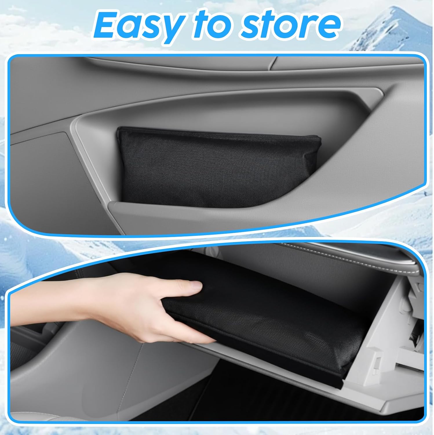 Windshield Cover for Ice and Snow Heavy Duty 600d Oxford Fabric Windshield Protector for Cars Suvs Trucks Secure Fit Waterproof Frost Cover for Winter Car Accessories, Black, 69"x42"