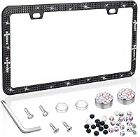 Vista 10 de SHARE&CARE Marco de matrícula brillante para regalos del día de Pascua, cubierta de matrícula de cristal, soporte para placa de automóvil con juego