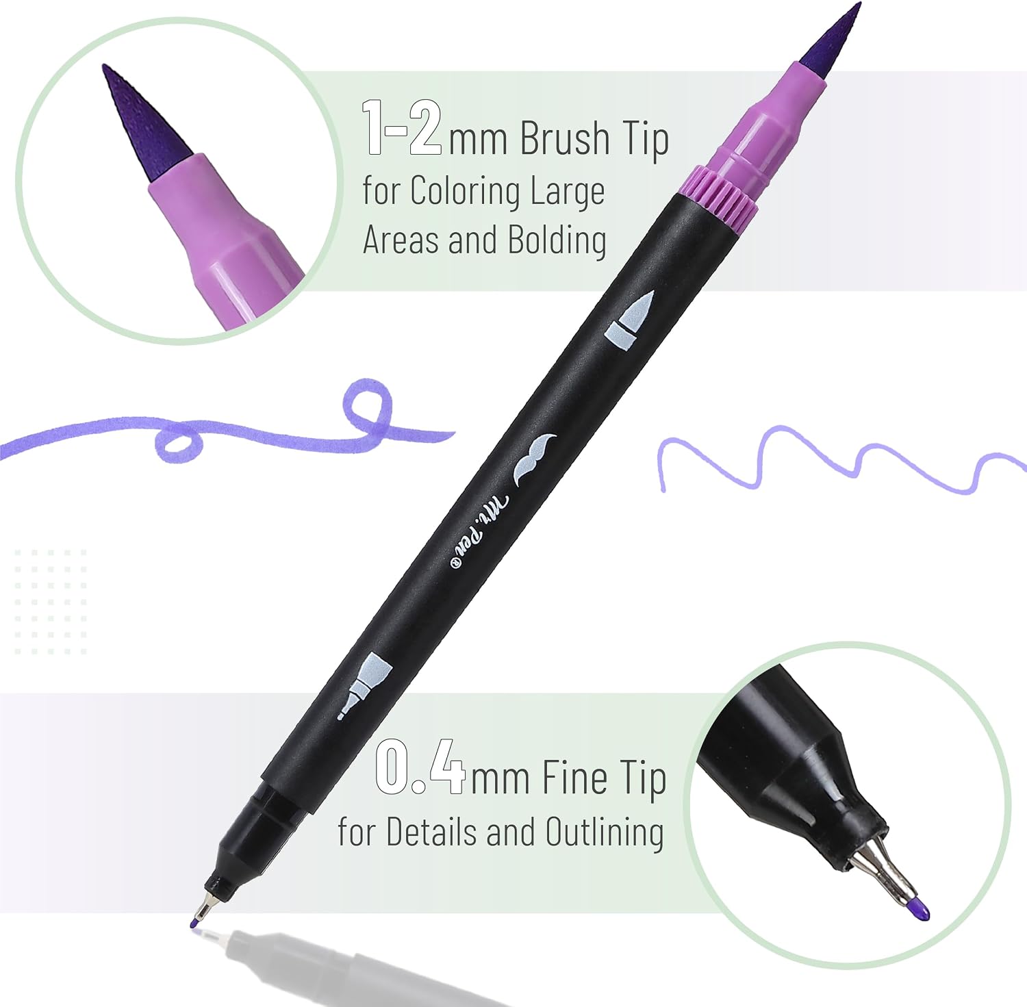 Mr. Pen- Dual Tip Brush Pens, 24 pcs, Assorted Color image 3