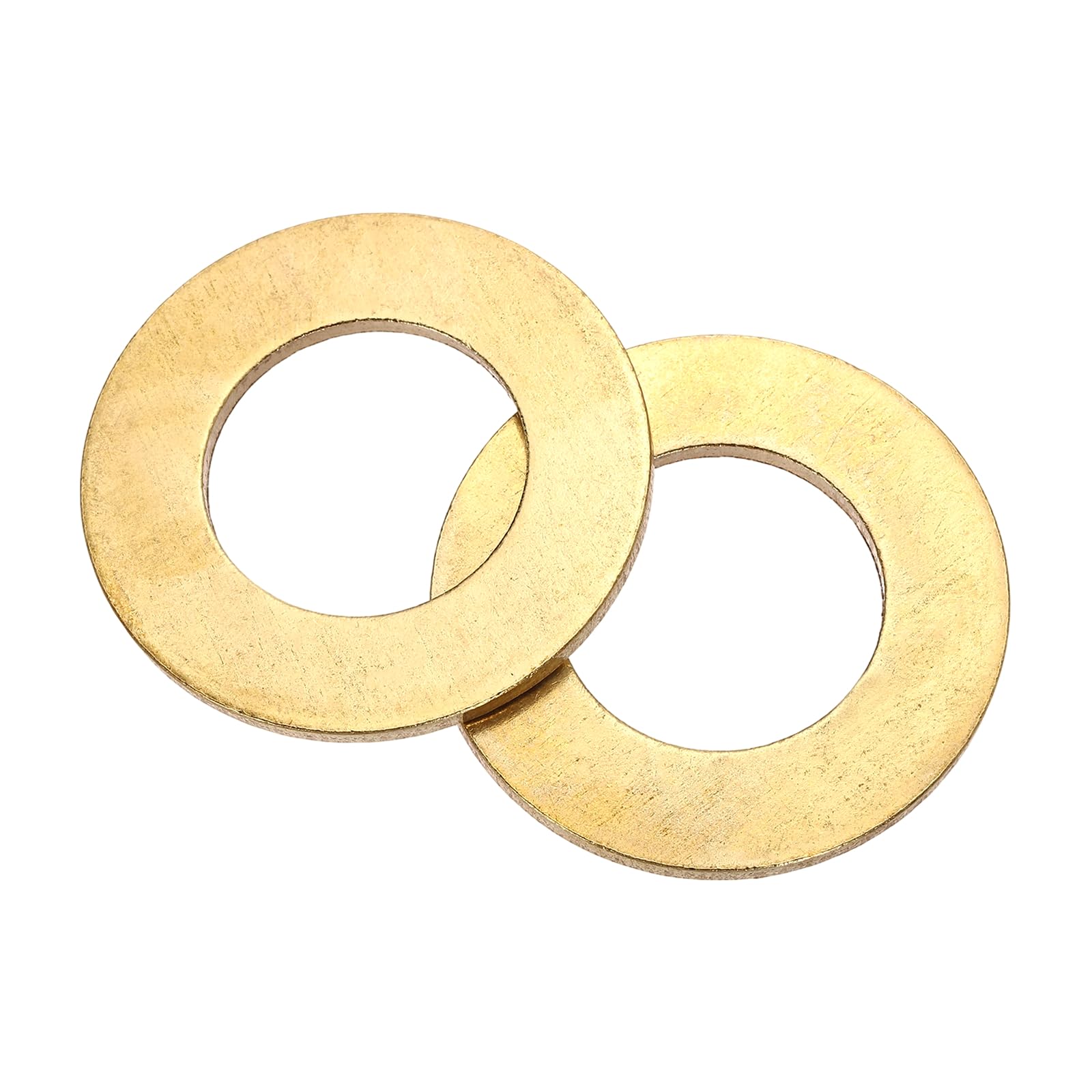 PATIKIL M27 Flat Washers, 2PCS 50mm OD 3mm Thick Brass Ring Thin Flat Spacers Metal Sealing Gasket Ring for Screw Bolt Faucets Hose
