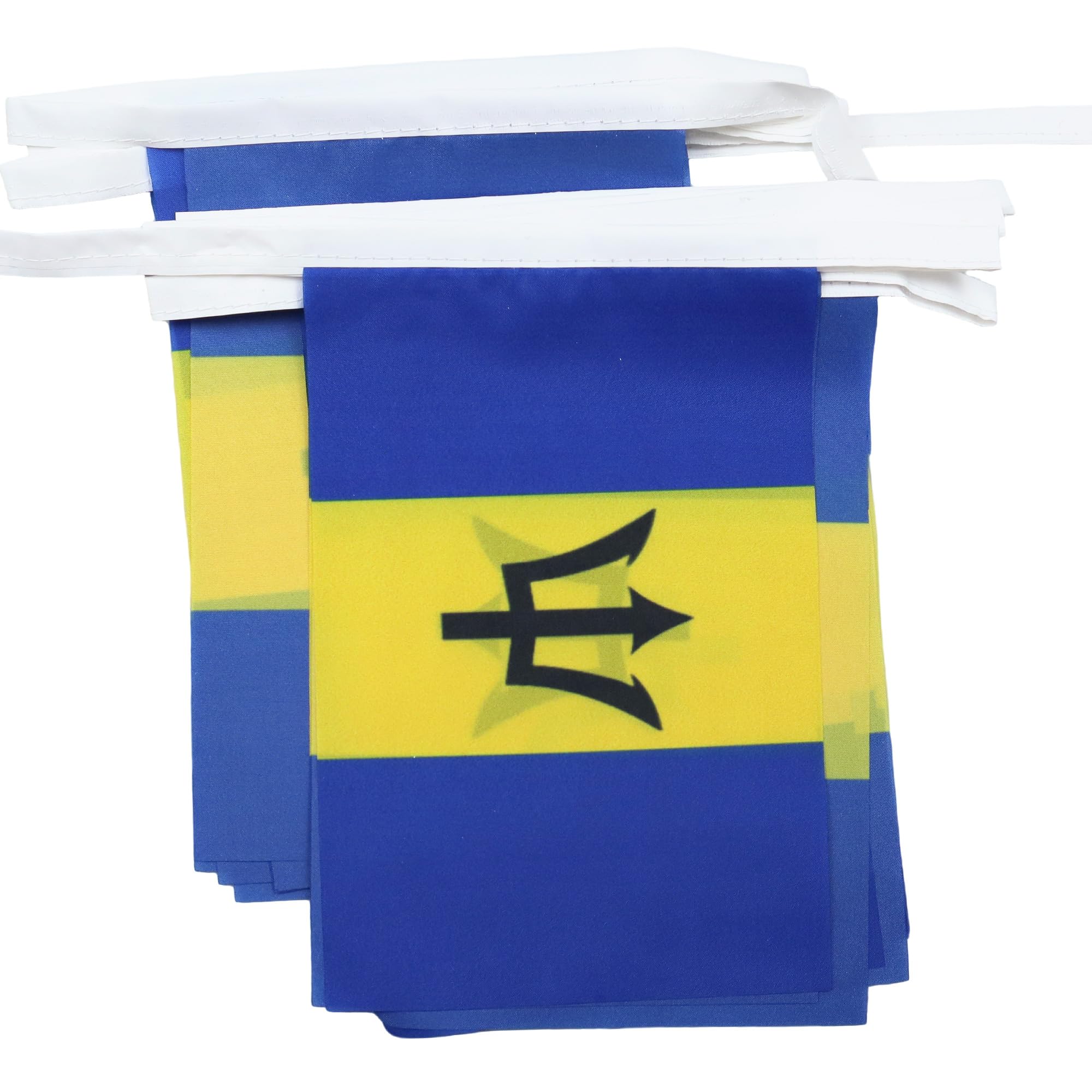 AZ FLAG Barbados Bunting Flag, 20 Ft Garland with 20 Small Barbadian Flags 8'' x 6'', 100% Polyester String Pennant, 6 meters