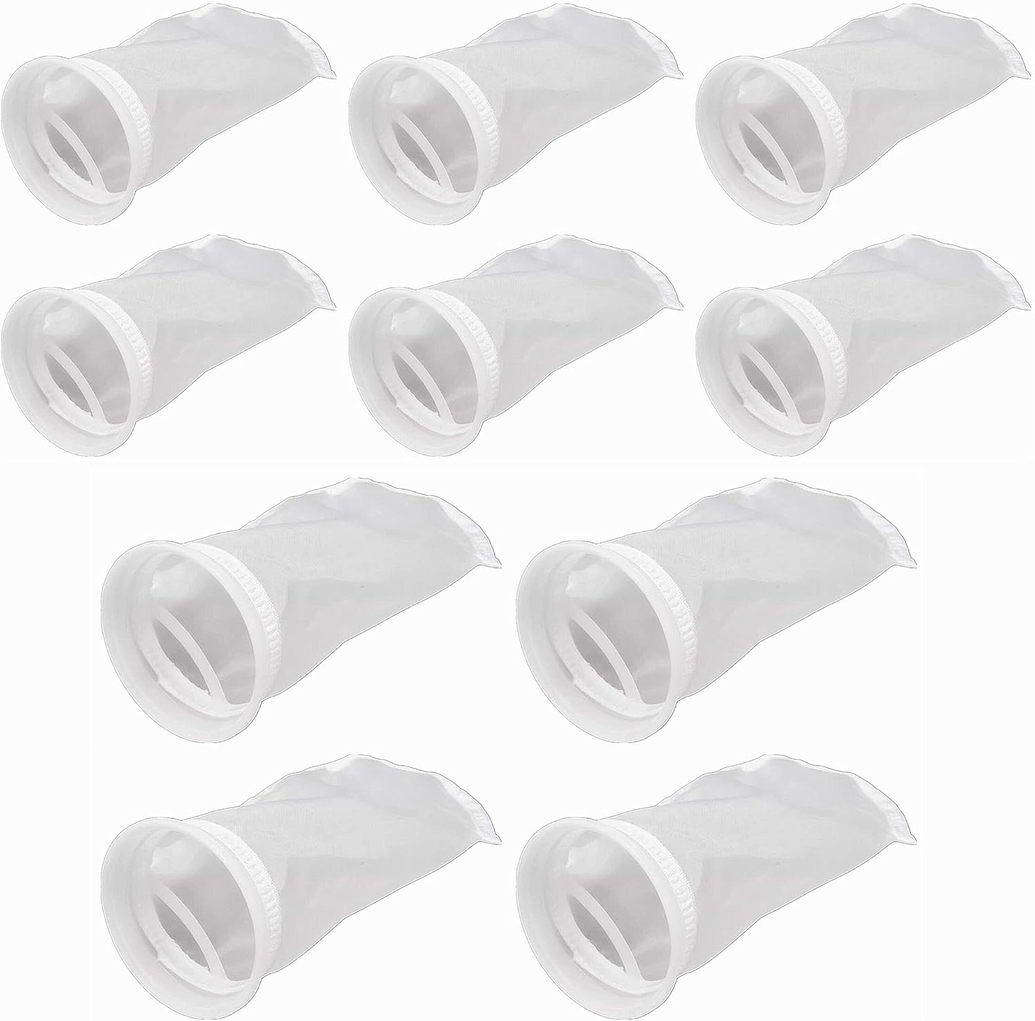 BestParts 10 Pack 200 Micron Mesh Filter Socks 4 inch Ring by 8 Inch Long Filter Bags for Aquarium Fish Tank Hydroponic System (Nylon Socks)