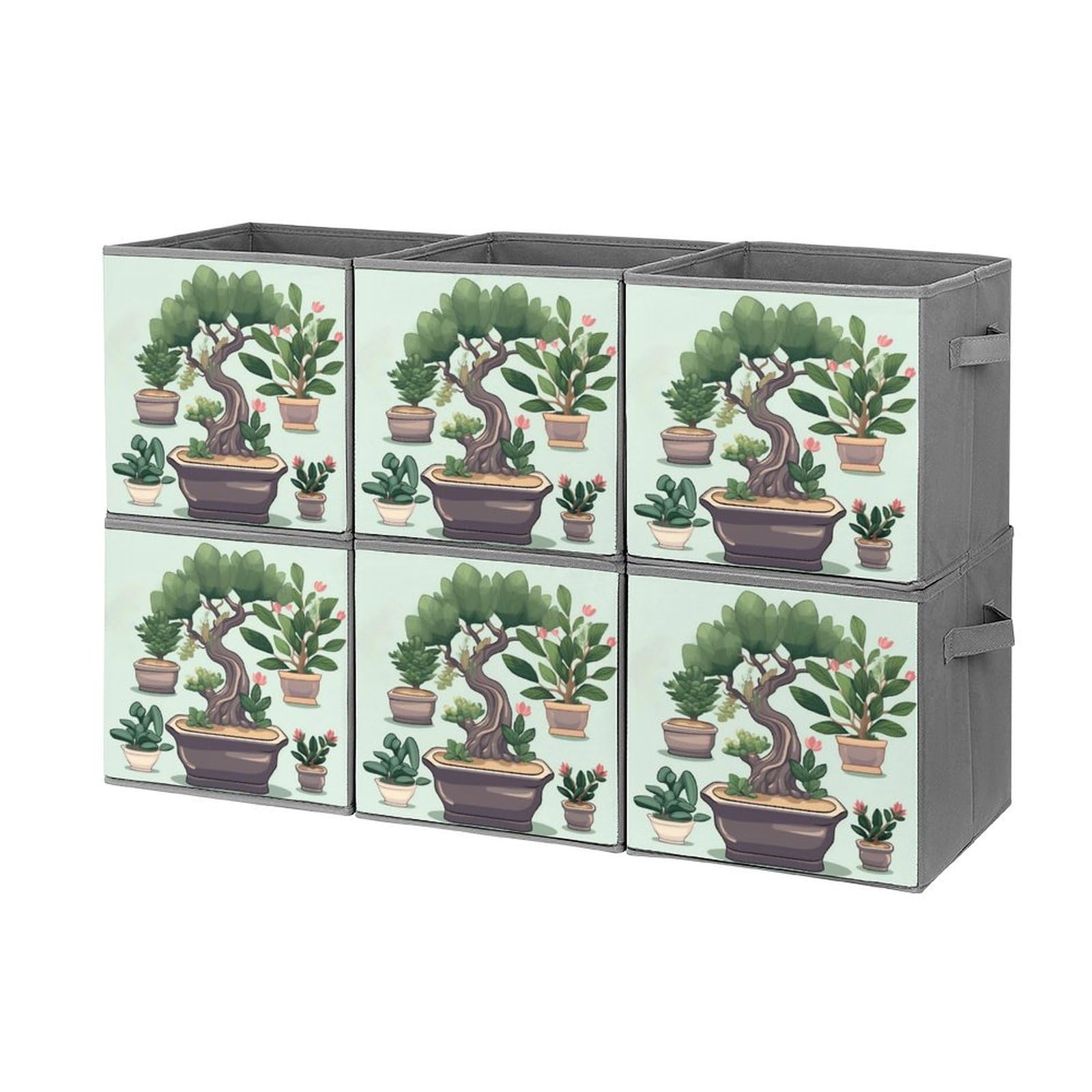 Bac de rangement pliable lot de 6 cubes ouverts en tissu 28cm pour vêtements