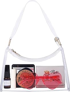 Lackycc Clear Purses for Women Stadium Bag Bag,Clear Shoulder Handbag,Cute Clutch Small Purse Approved concerts,Work,Sports Events