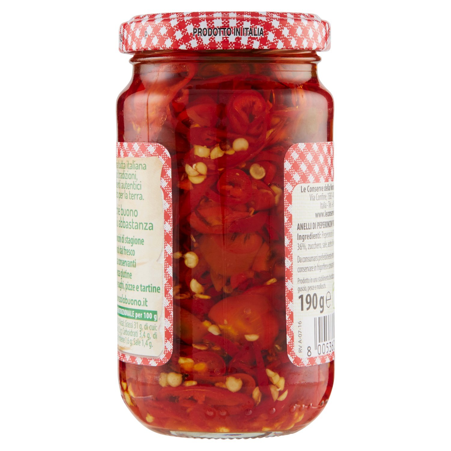 Le Conserve della Nonna Peperoncini Italiani Sott'Olio Pepic Anelli - 190 gr - [confezione da 3]