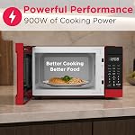 FRIGIDAIRE RMW953-RED Microwave Oven, 900 Watts with 10 Power Levels, Red