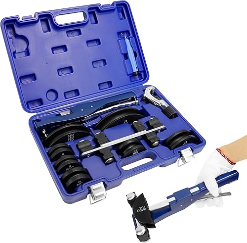 Air Jade Kit de doblador de tubos, herramienta manual de dobladoras de tubos de trinquete de refrigeración con estuche de transporte, 1/4 a 7/8