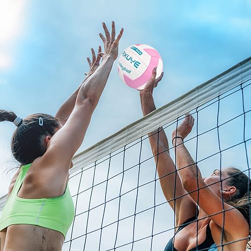 Miniatura 5 de Balones de voleibol tamaño oficial 5, voleibol suave al aire libre para niños, jóvenes y adultos, juegos de playa en interiores (regalo para