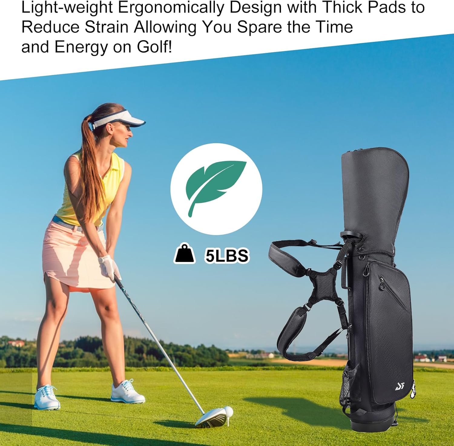 Golf Stand Bag – 2025 Upgraded Version with Cooler Pocket, Glove Patch & Tee Holder, Lightweight Sunday Golf Bag for Men & Women - Image 7