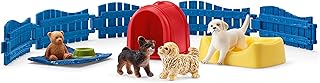 Schleich Farm World, Animal Toys for Kids, Puppy Pen Playset with Dog Figurines and Accessories 13-Piece Set, Ages 3+