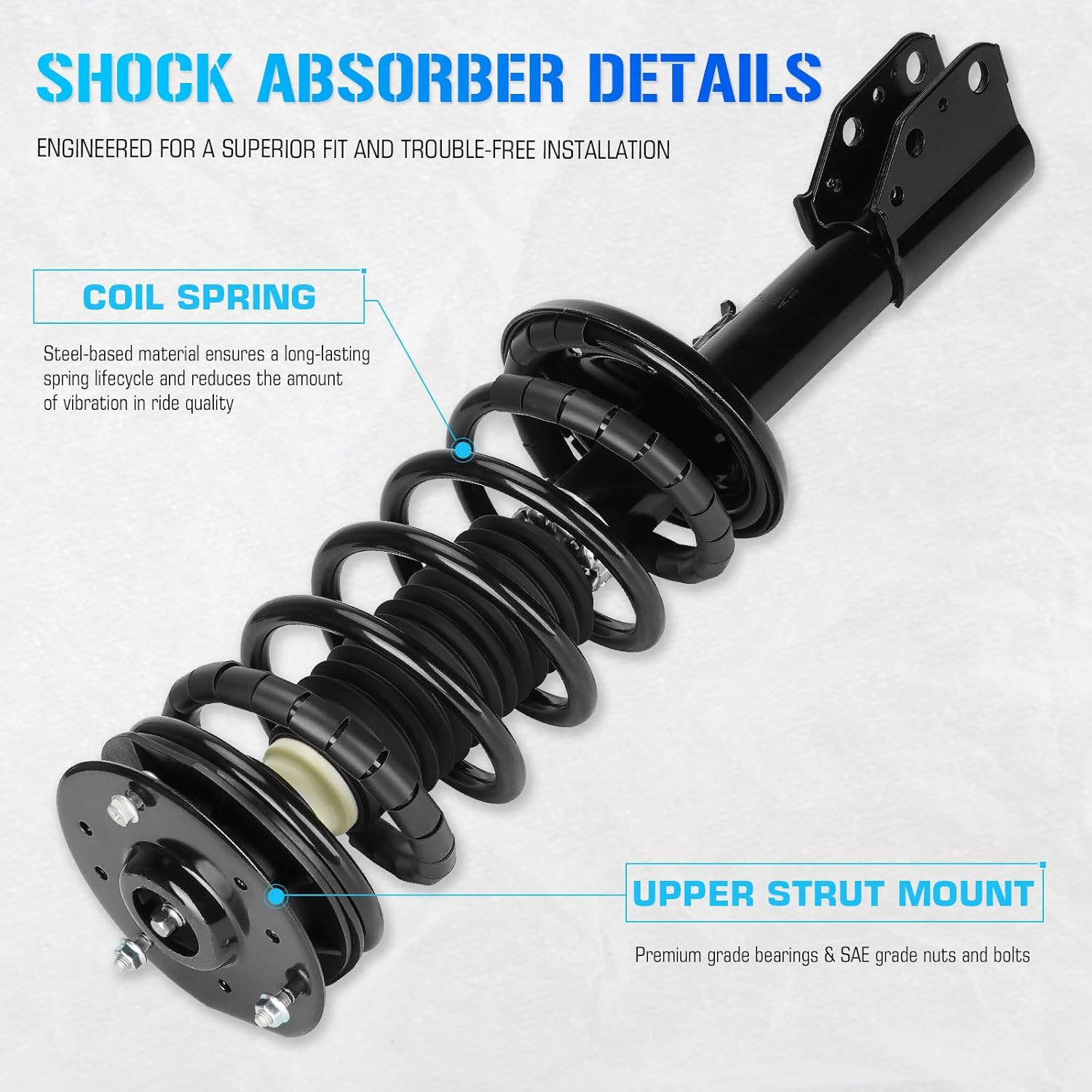 Front Struts Suspensions w/Coil Springs for 2002-2007 Saturn Vue, Strut Shock Absorbers Assembly 2003 2004 2005 2006 (Fits 172217 172218)