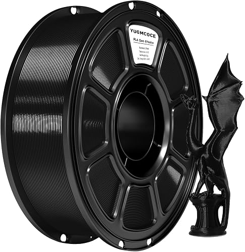 YUGMCOCE Silk PLA Filament 1.75mm Black 1kg, Metallic Glossy Finish, Dimensional Accuracy +/-0.03mm YUGMCOCE Silk PLA Filament 1.75mm Black 1kg, Metallic Glossy Finish, Dimensional Accuracy +/-0.03mm