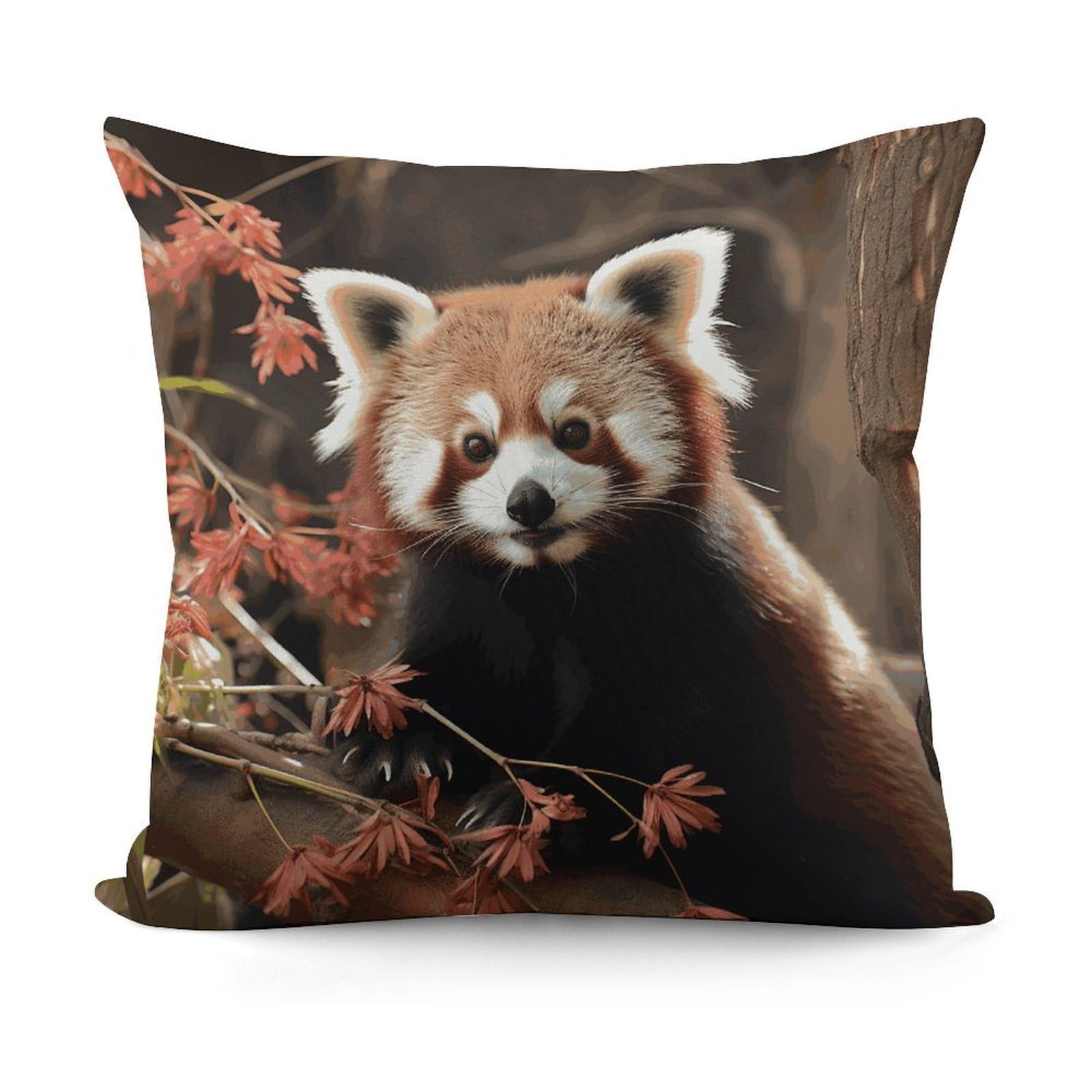 FekiLoot Red Pandas Throw Pillow Cover Cozy Plush Cushion Case Soft Decorative Pillow Cover Square Cushion Covers Modern Pillowcase for Sofa Living Room Couch Bed Home Decor 18x18 Inch
