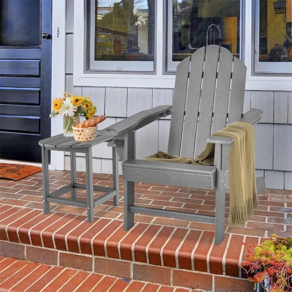 4 Piece Patio Armchair Side Table Set Cup Holder