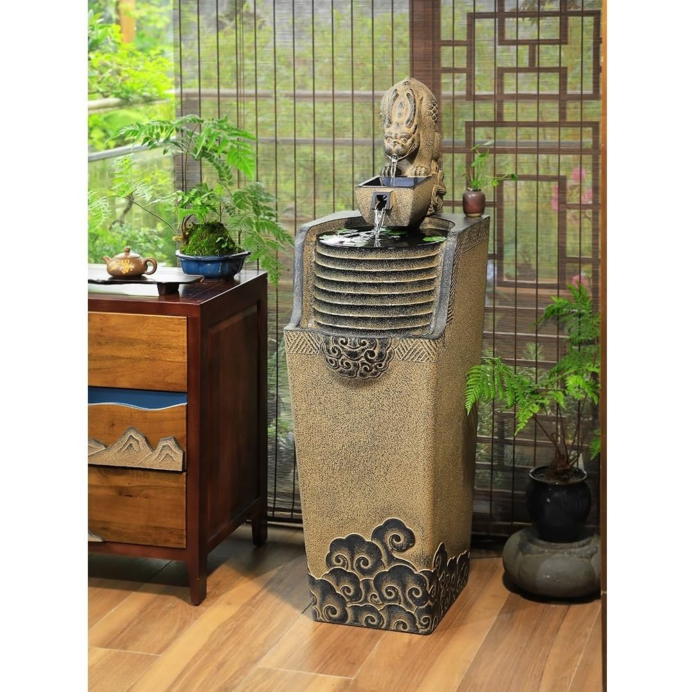 Fuente de Jardín Fuente de Agua circulante for decoración Interiores, Salas Estar, Balcones y Exteriores, Suelo a Techo