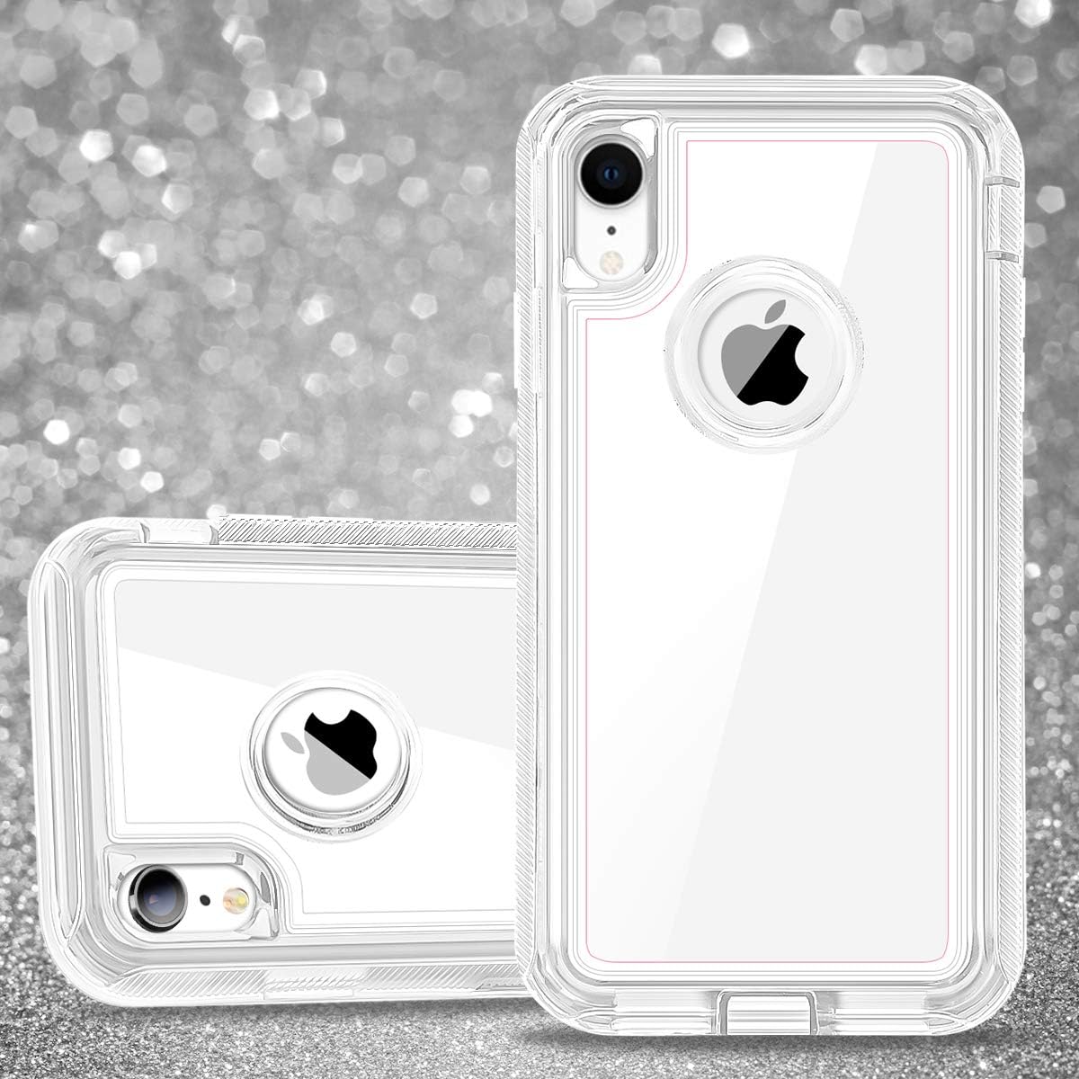 JAKPAK Case for iPhone XR Case Clear Transparent Heavy Duty Protection for iPhone XR Case Shockproof Anti Scratch Cover with Dual Layer PC Bumper TPU Back Case for iPhone XR 10R 6.1inches Transparent