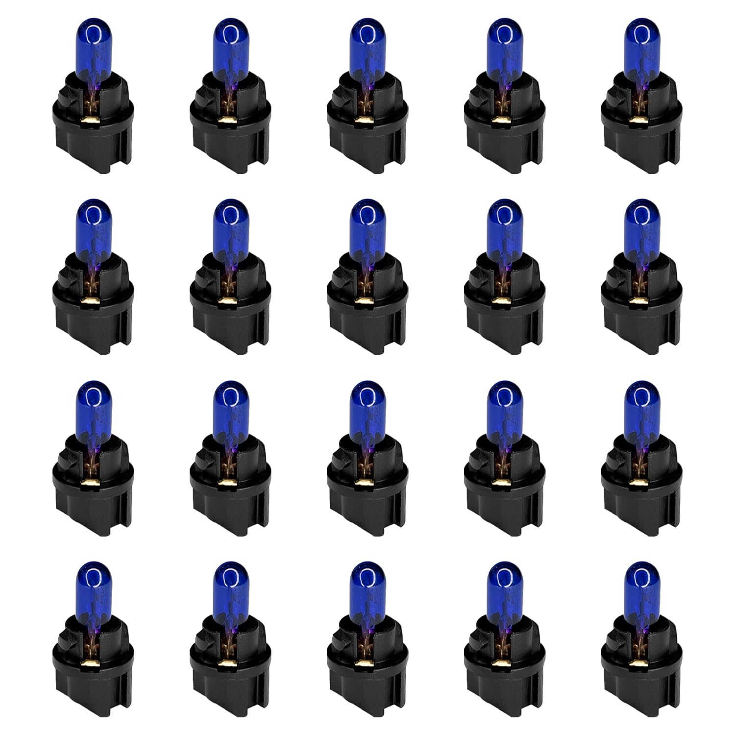 20PCS T5 17 57 86 Halogen Instrument Cluster Bulbs Kits, 12V Dash Light for Car Interior, Automotive Replacement Gauge Cluster Panel Bulb with T5 Sockets, Universal Lighting Accessories（Blue