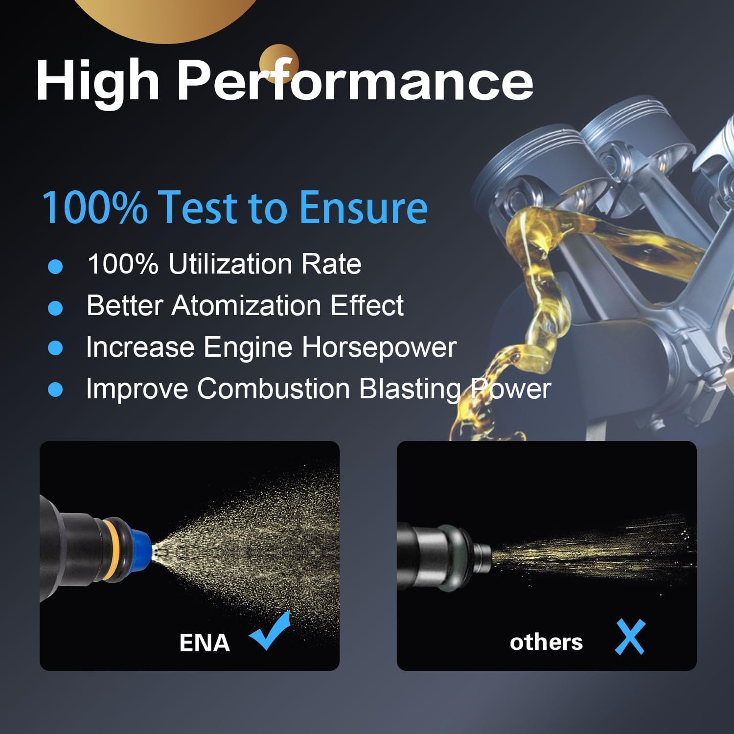 ENA Set of 8 Fuel Injectors Compatible with Ford Lincoln Mercury Vehicles E150 E250 E350 F150 F250 F350 Mustang Excursion Expedition 4.6L 5.0L 5.4L 5.8L Replace for 0280150943 0280150939 0280150909