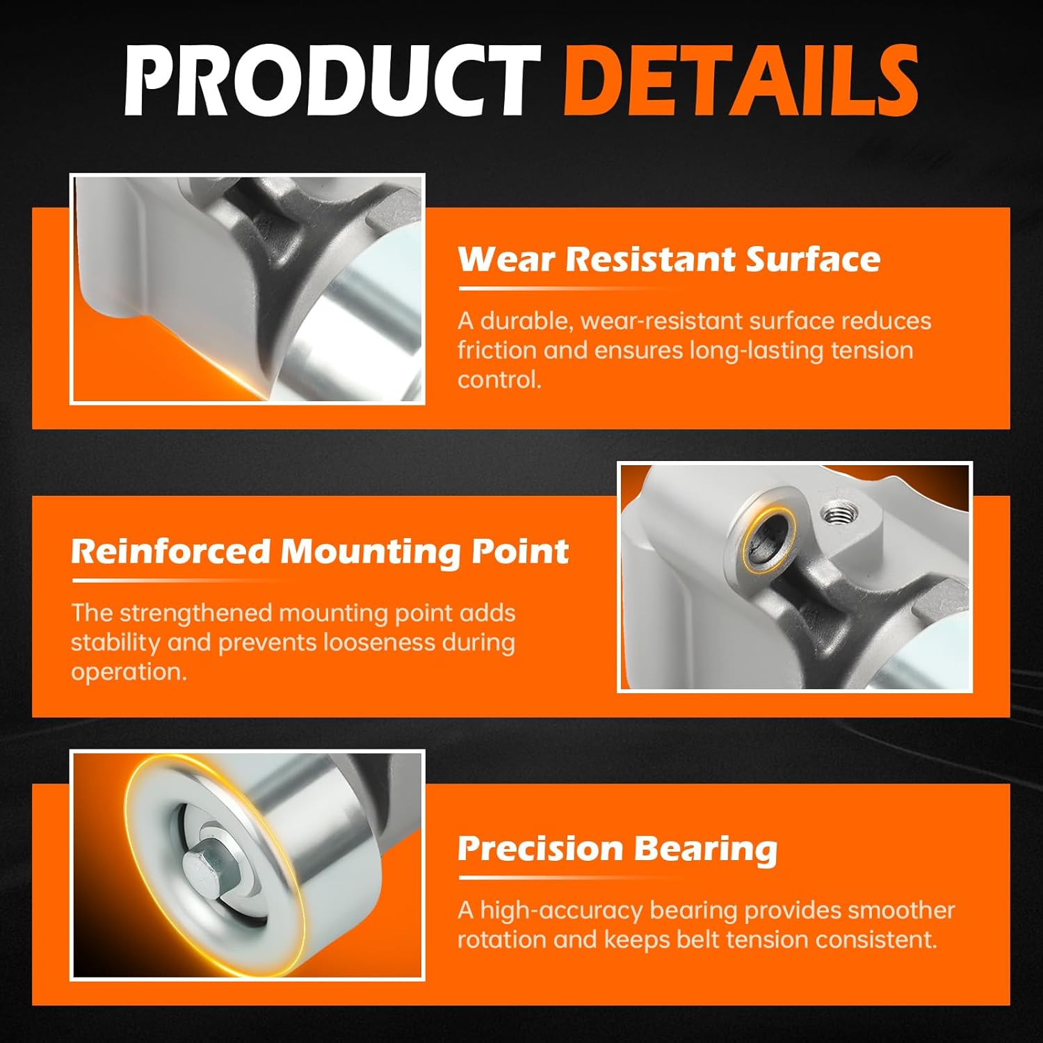 GAHA 1662031011 Belt Tensioner Assembly with Pully, Compatible for Toyota 2003-2009 4Runner 2007-2009 FJ Cruiser 2005-2015 Tacoma 2005-2010 Tundra, Replace# 38411