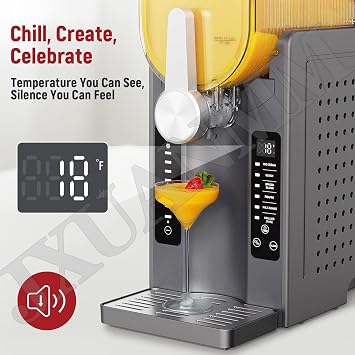 Slushie Machine for Home - No Ice Needed Slushy Machine with Auto Cleaning, One-Touch Reservation & 6 Preset Programs Drink Maker for Margaritas, Milkshakes, Slush and More,42cm(L) x19cm(W) x42cm(H)
