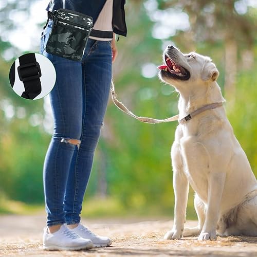 Miniatura 7 de Bolsa de golosinas para perros  3 formas de llevar bolsas de golosinas para entrenamiento de mascotas y 2 piezas de teñido de clicker para perros,