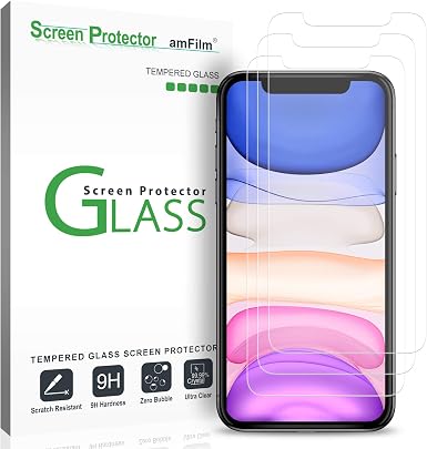 amFilm (3 Pack) Glass Screen Protector for iPhone 12, iPhone 12 Pro, iPhone 11, and iPhone XR (10R) - Case Friendly (Easy Install) Tempered Glass Film (6.1 Inch): Buy Online at Best Price in UAE