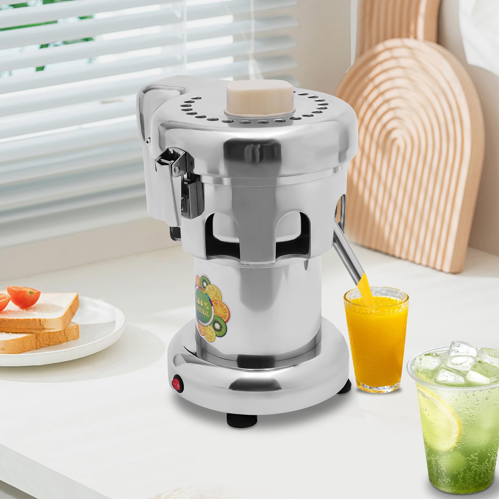 Prensa Cítrica Eléctrica 370W Extractor De Jugo De Acero Inoxidable 2800r/min Con Filtro Y Putter Extractor De Jugo Portátil,Para Exprimir Verduras Y Frutas