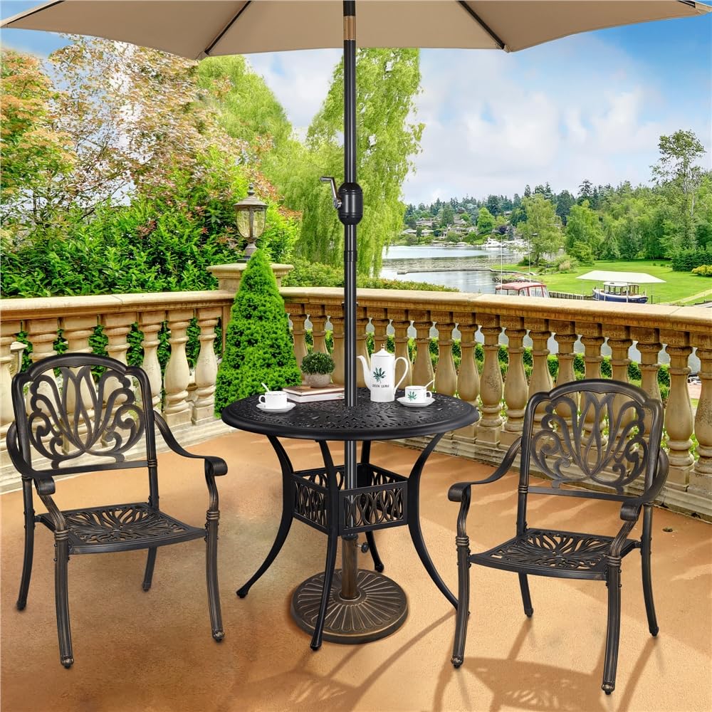 Yaheetech Pied de Parasol 10 kg Lestage pour Parasols en Résine et Fer pour Terrasse, Piscine, Patio, Jardin, Restaurant Bronze Φ44×32 cm