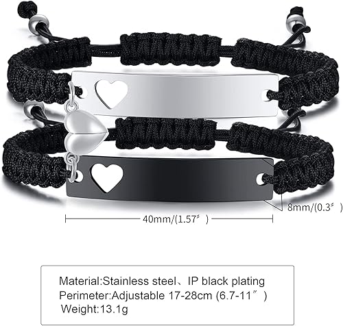 Miniatura 5 de Pulseras a juego para parejas, pulsera de promesa, regalo de Navidad para novio, novia, cumpleaños, día de San Valentín