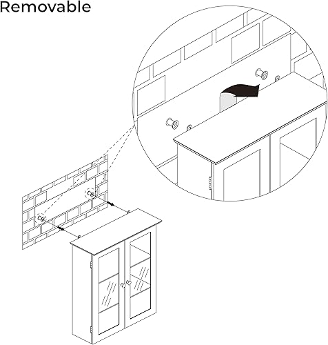 Miniatura 72 de Elegant Home Fashions Dawson Collection clóset de pared con estantes, color blanco Blanco,Gris,Espresso oscuro,Espresso,Blanco y