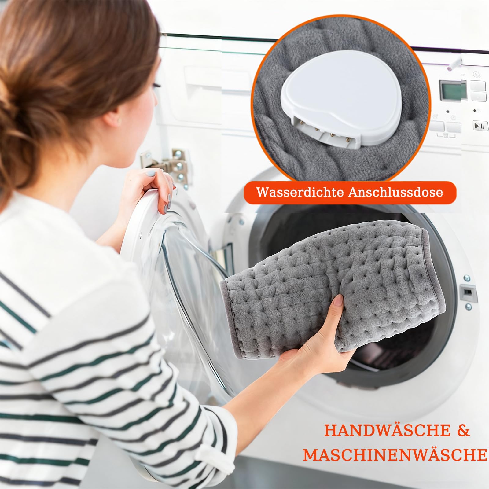Heizkissen mit 10 Heizstufen & 3 Timer, Automatische Abschaltung, Wärmekissen für Nacken und Rücken, Maschinenwaschbar mit 1.93m Kabel (40 * 76cm)