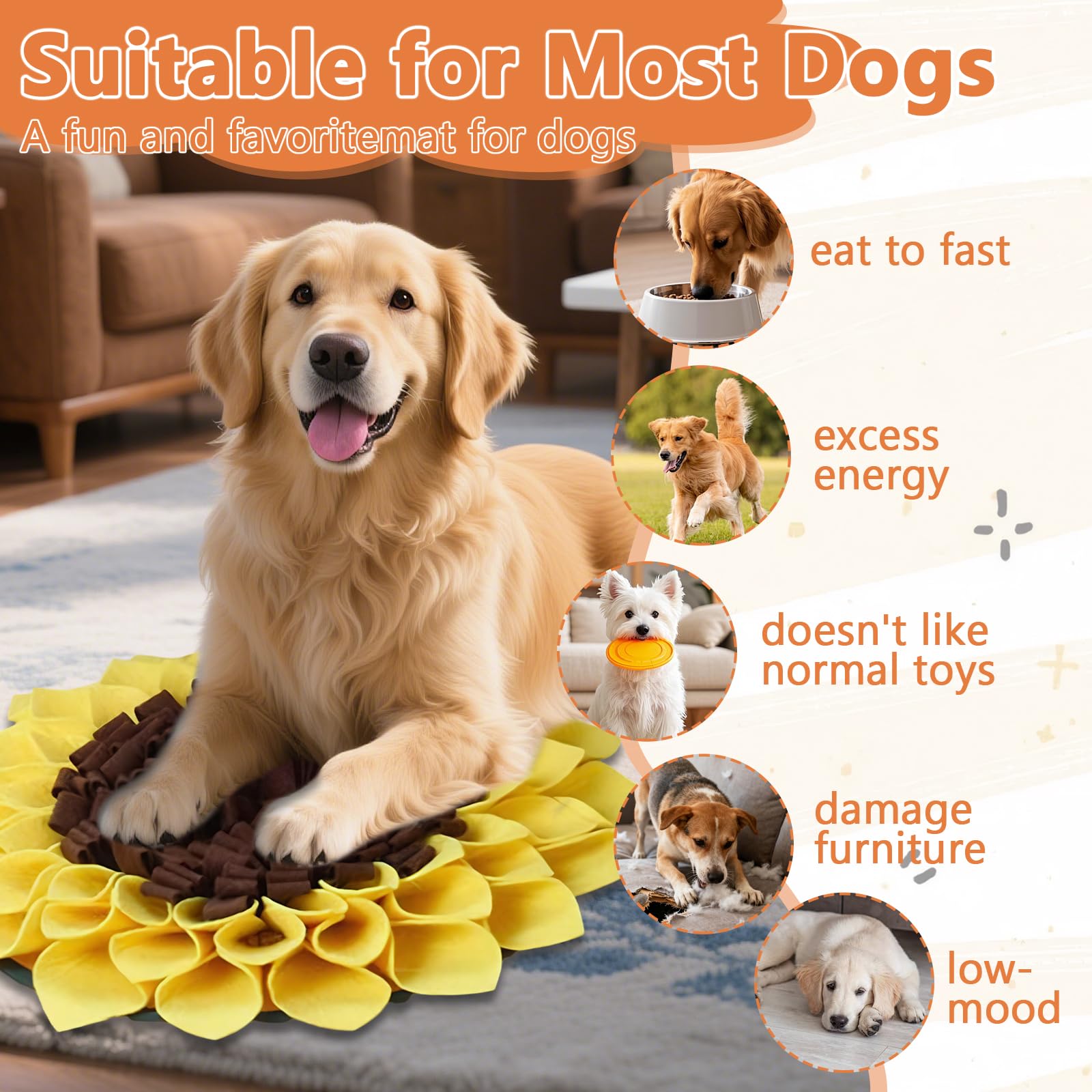 Tappeto Olfattivo Cane,Tappeto Sensoriale Cane,Snuffle Mat Per Cani,Per L'allenamento Cognitivo E Olfattivo,Alimentazione Lenta E Riduzione Dello Stress,Contiene 1X Dentizione Cani
