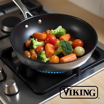 Viking Contemporary 3-Ply Non Stick Frying Pan, 8 Inch Stainless Steel Nonstick Fry Pan, 3 Liters, Silver