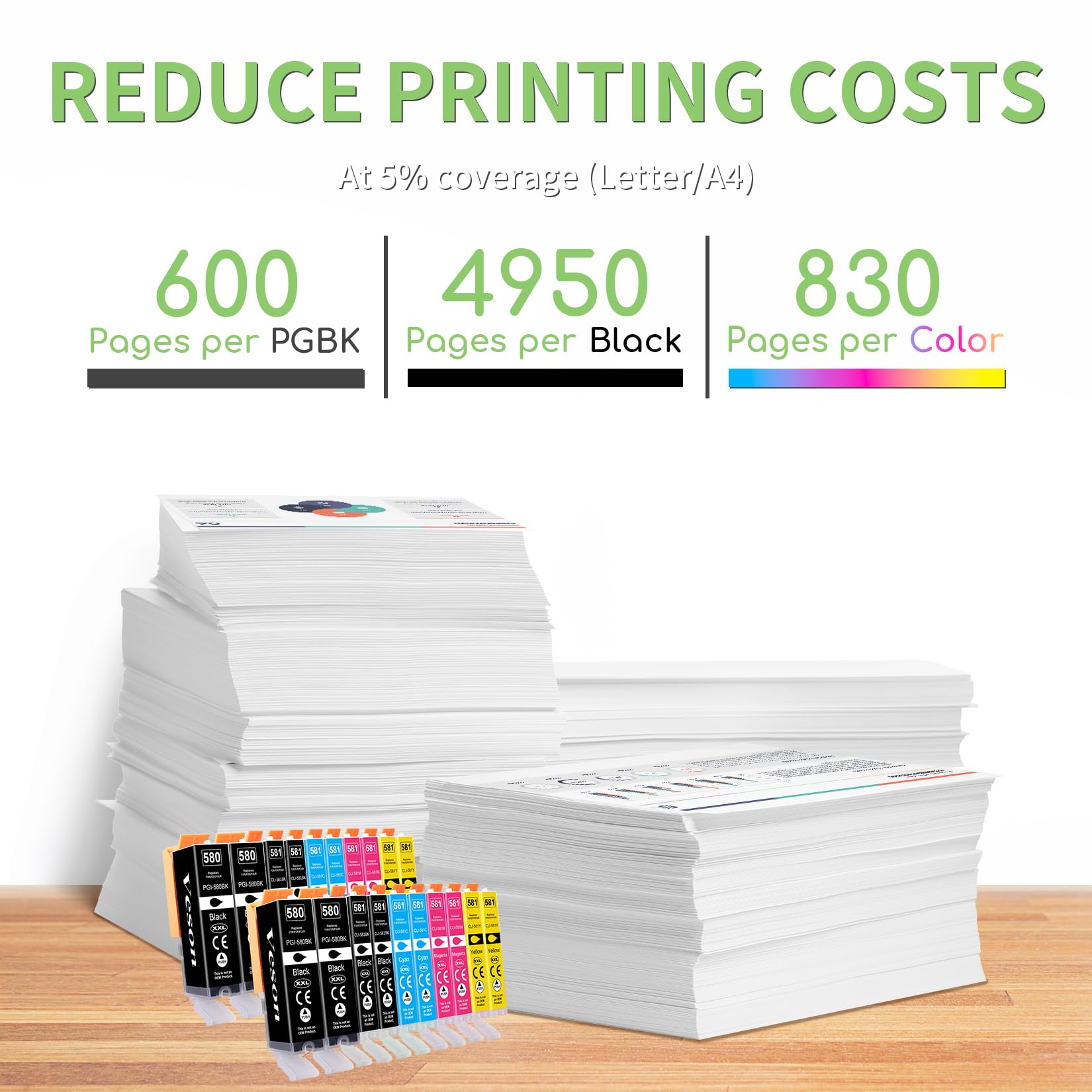 Brother Laser Color PGI-580XXL CLI-581XXL Cartuchos De Tinta Compatibles Con Canon PGI-580 PGI-580 CLI-581 XXL Multipack