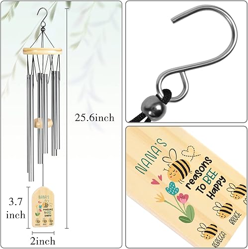 Miniatura 2 de Regalos personalizados para abuelas, campanillas de viento, regalos para abuela, regalo perfecto para el día de la madre, cumpleaños, Acción