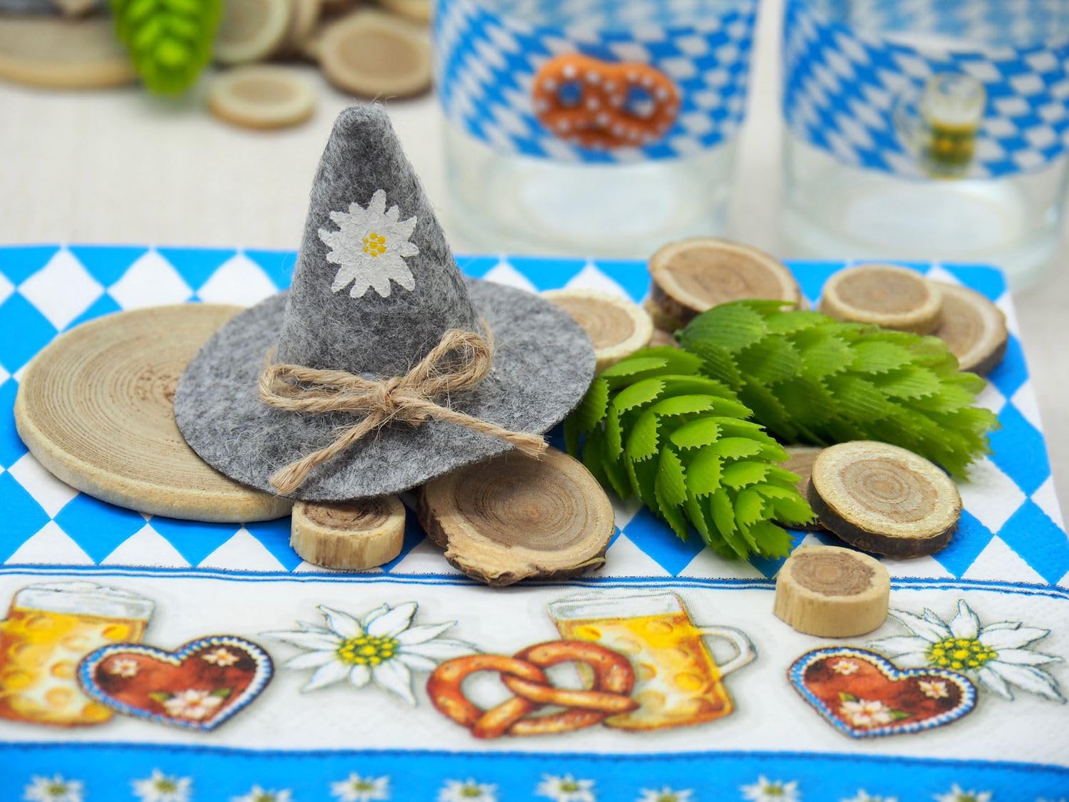 ZauberDeko Oktoberfest Tischdeko Partydeko Bayrisch Blau Landhaus Mottoparty Set