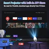 Vidéoprojecteur 4K Mini Projecteur Portable WiFi 6 BT 5.4, Projecteur Video avec Auto Keystone, 130 Pouces, 180° Rotation Compatible avec HDMI/TV Stick/USB/PS5 [App Intégrée] - 3