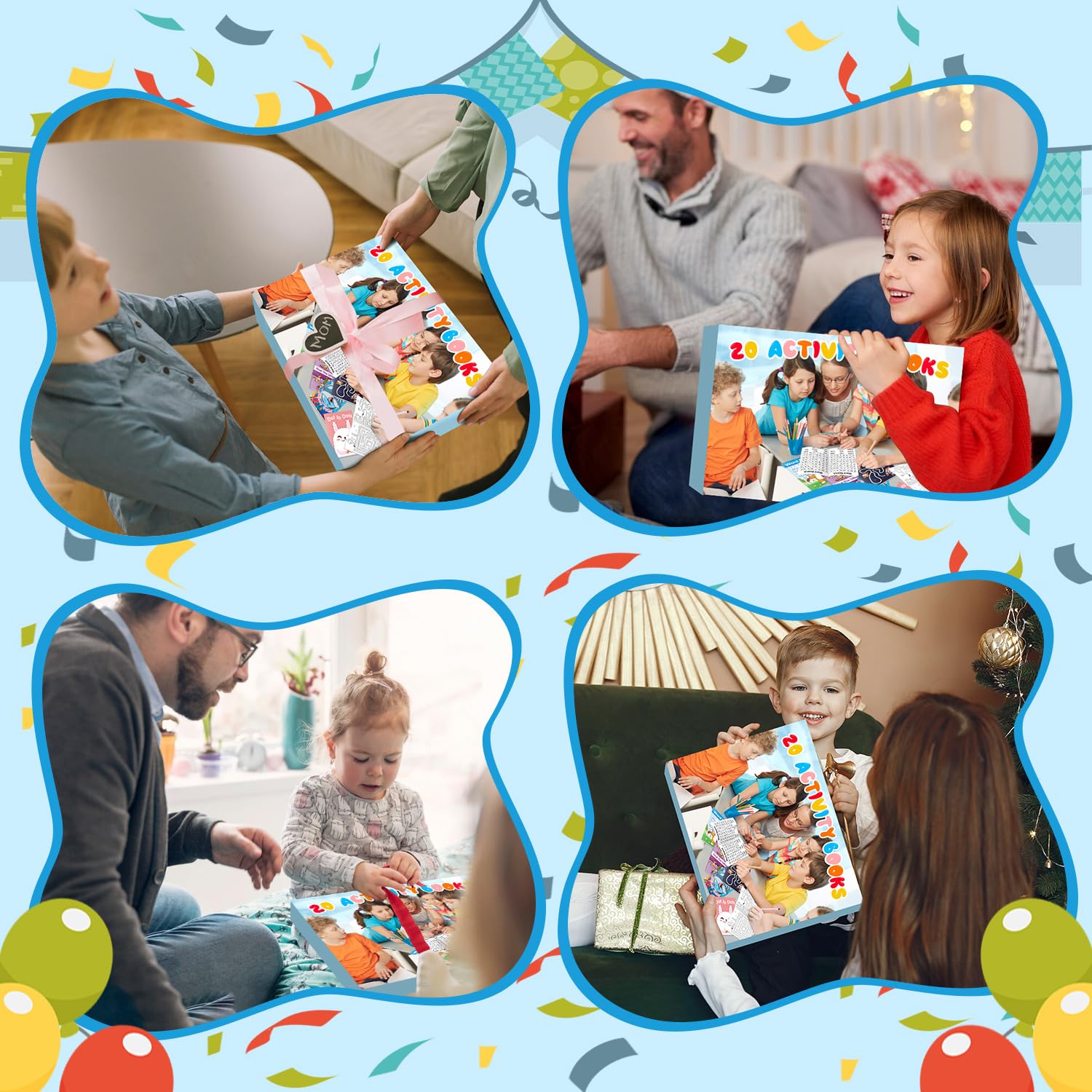 Elfew 20 Juegos Libro de Actividades Infantiles, pequeños Regalos para niños, Incluyendo búsqueda de Palabras, laberintos, Punto a Punto, Fiestas Infantiles, niños de 3 a 6 años