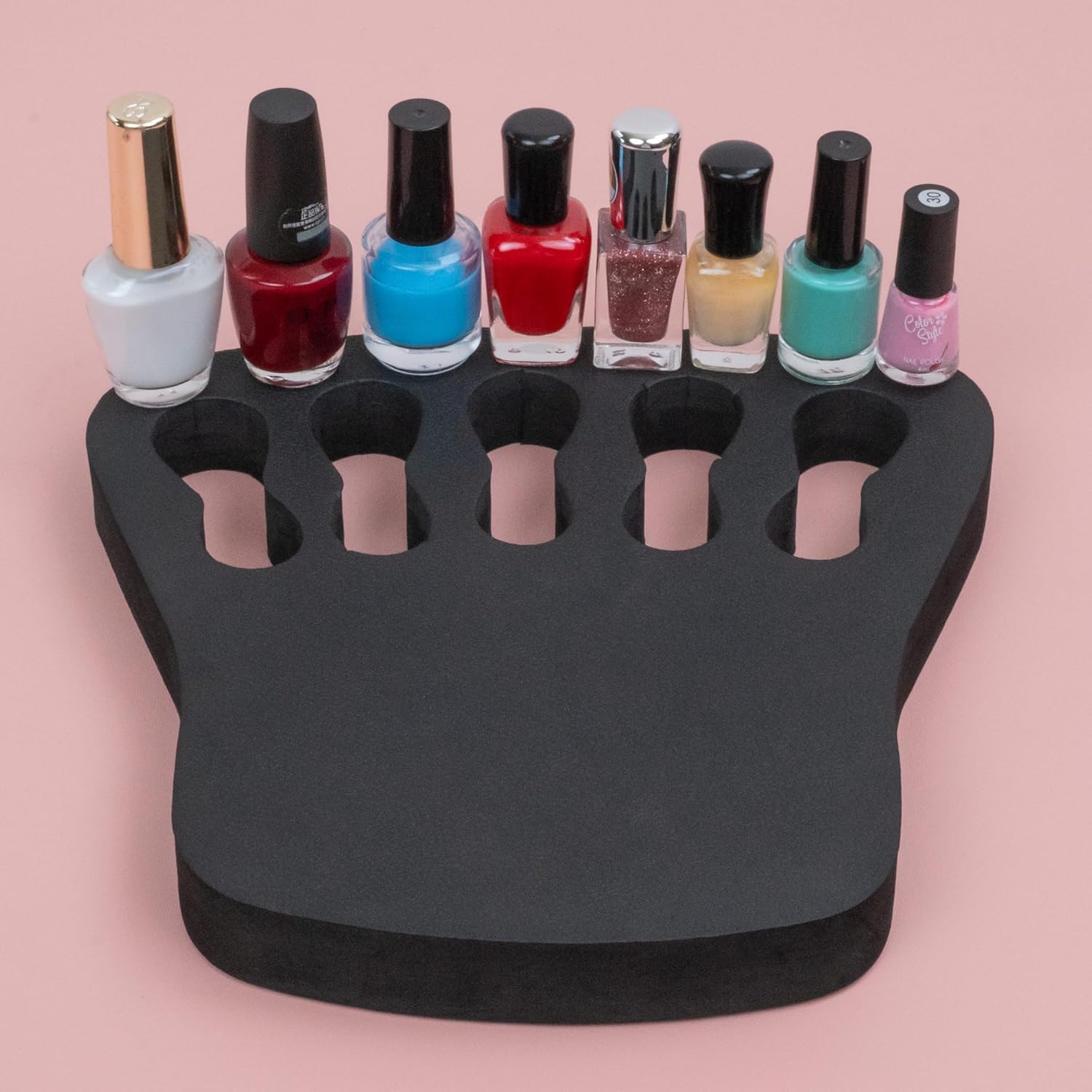 ButterFox Nail Polish Organizer Holder, Nail Art Manicure Hand Stand Rest Work Station (Black)