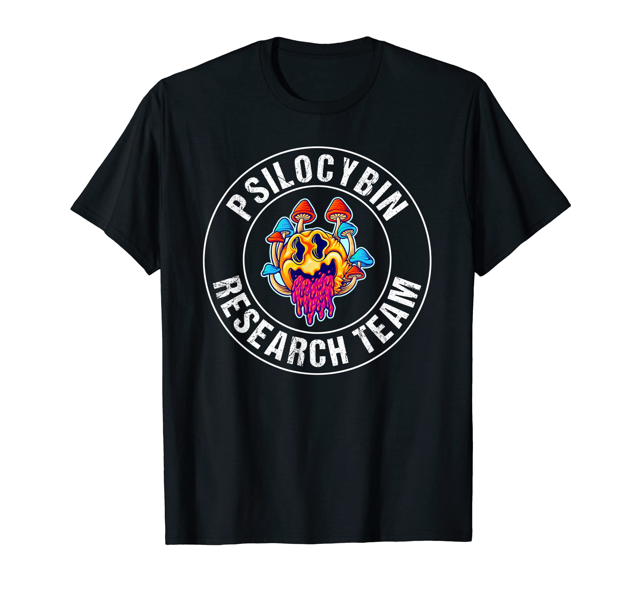 Psilocybin Research Team Psychedelic Magic Mushrooms Retro T-Shirt