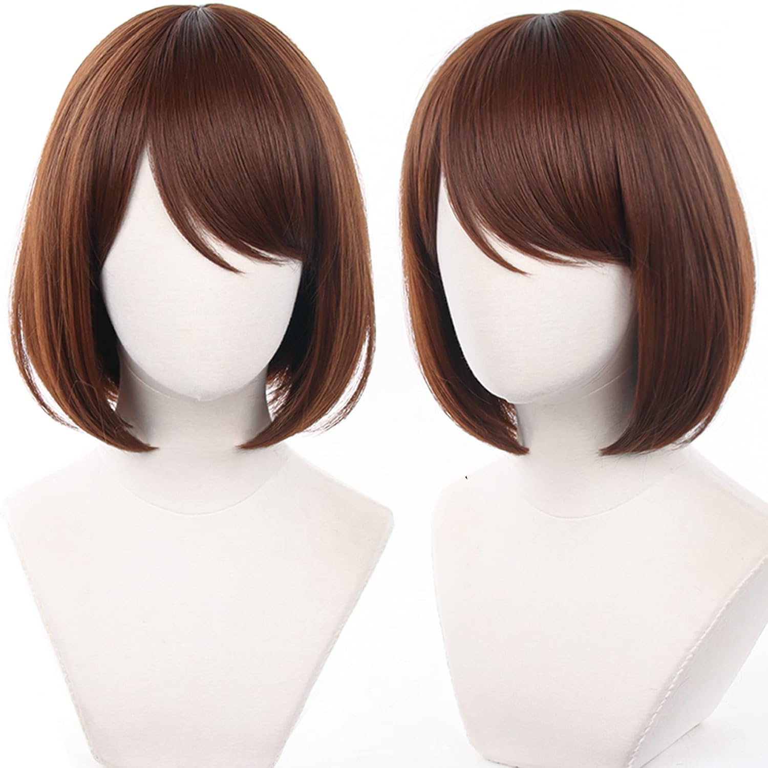 Short Dark Green Wig with Bangs Women Straight Hair Anime Zen'in Sis Cosplay Wig Heat-Resistant Fiber Wigs Halloween,Christmas, Comic con,Party