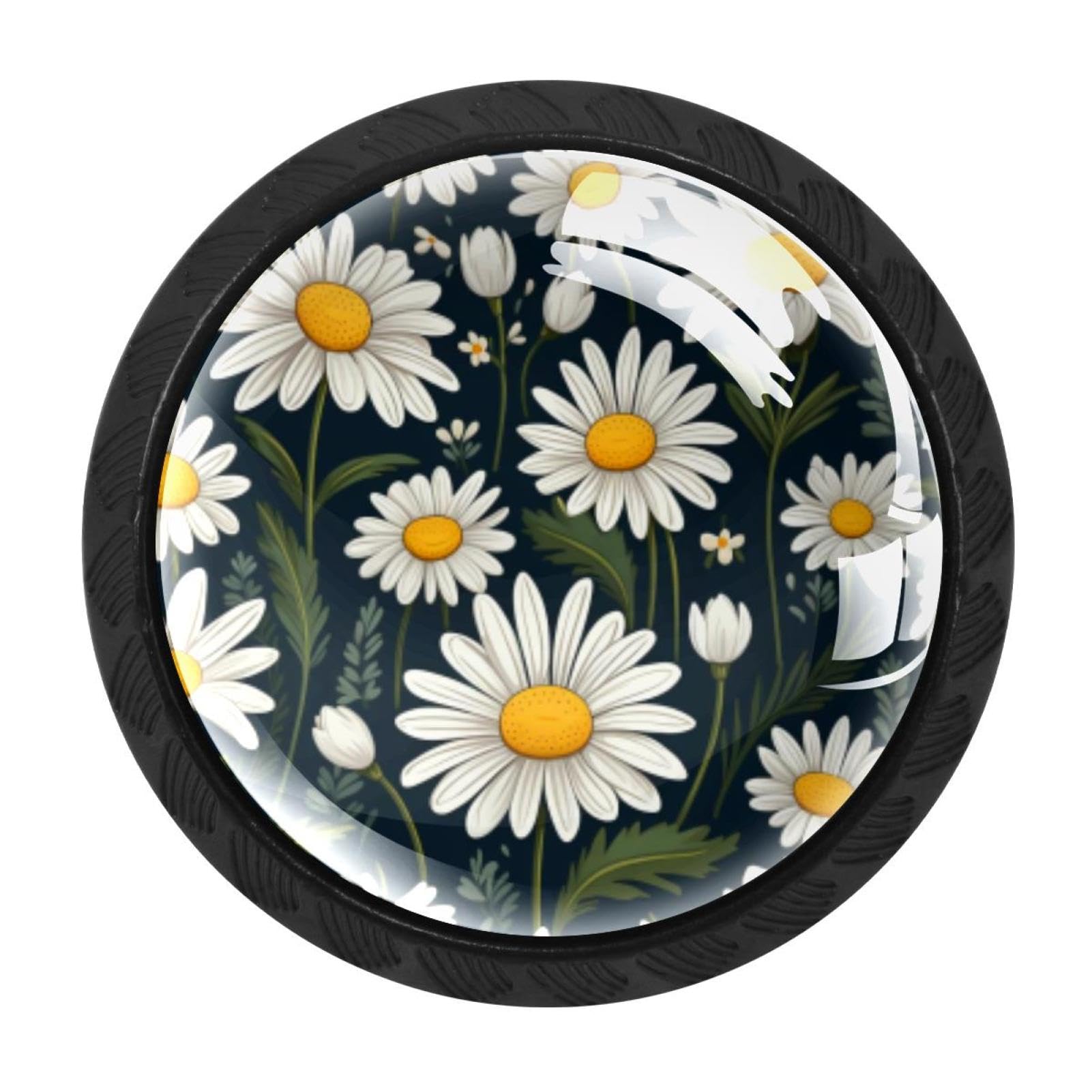 CHENZZZZ 4 Pack Daisy Kitchen Cabinet Knobs Drawer Knobs Door Dresser Handles for Personalized Gifts Great for Any Occasion