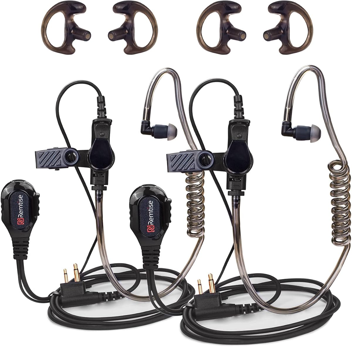 Acoustic Tube Earpiece with Mic for Motorola Walkie Talkies, Surveillance Headset and PTT Compatible with Motorola 2 Way Radios BPR40/CP/CLS/DTR/PR/RDU/RMU Series (Black)