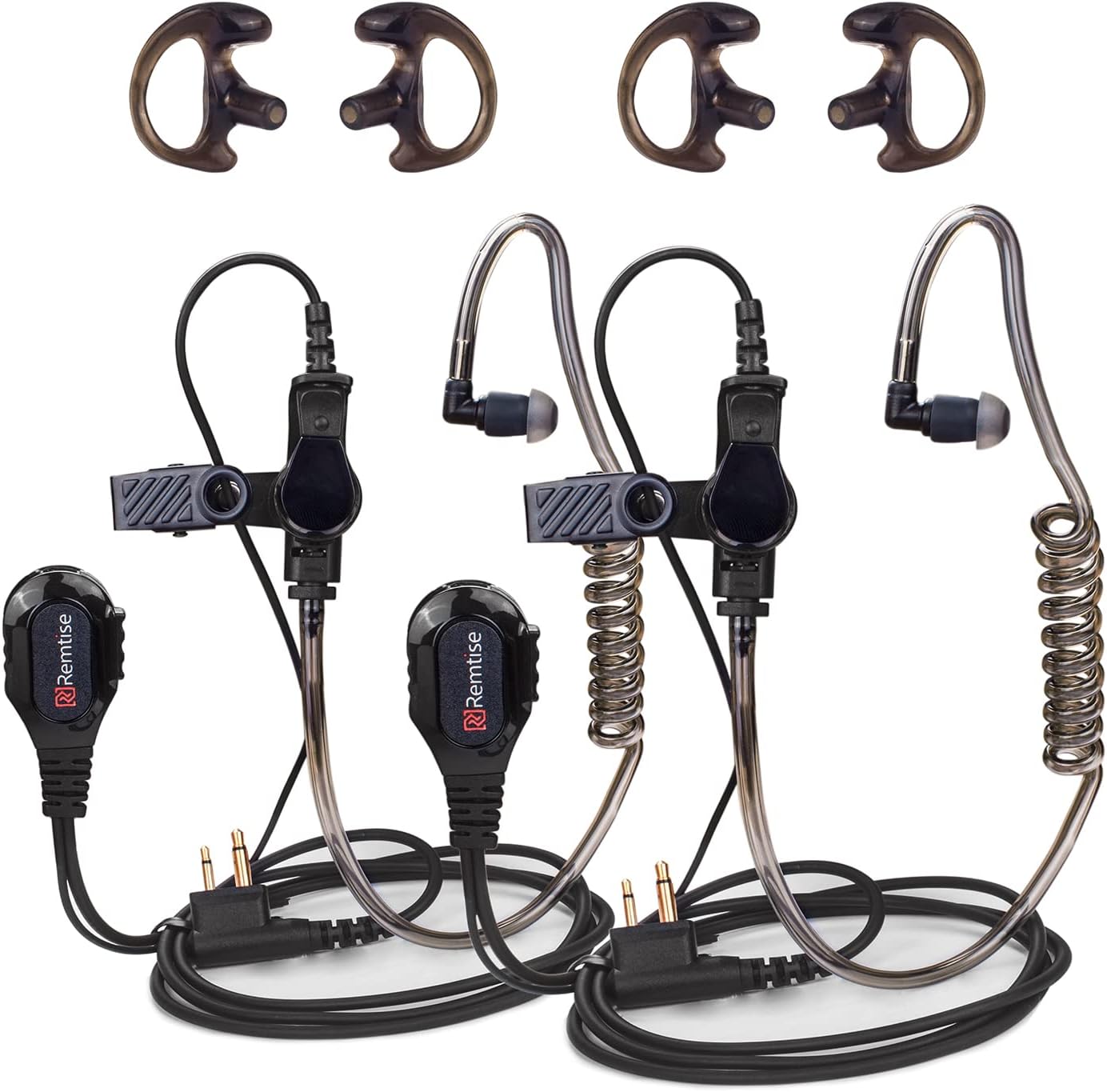 Acoustic Tube Earpiece with Mic for Motorola Walkie Talkies, Surveillance Headset and PTT Compatible with Motorola 2 Way Radios BPR40/CP/CLS/DTR/PR/RDU/RMU Series (Black)